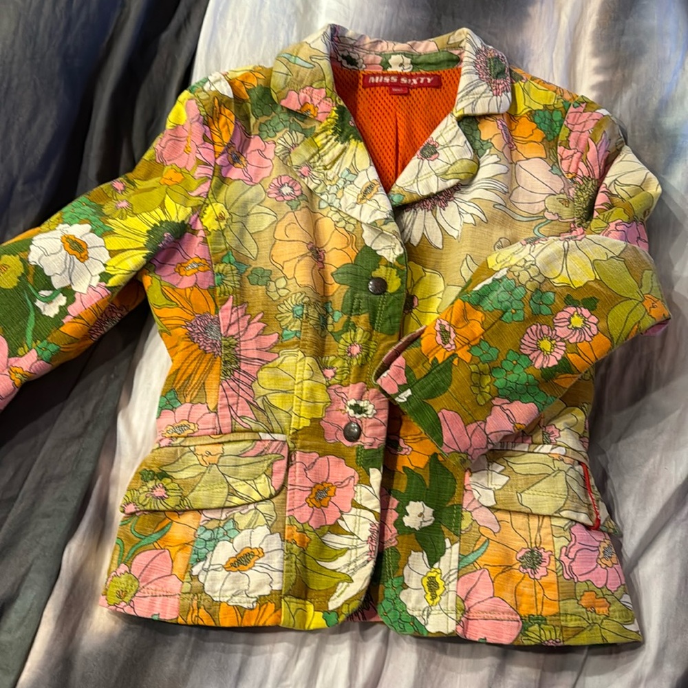 Pre owned miss Sixty flower power jacket pristine condition fits size small 4-6